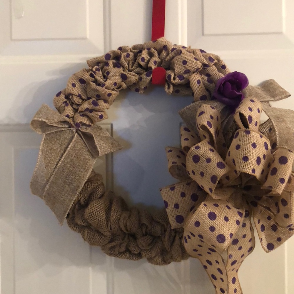 Purple Burlap Wreath